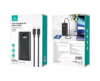 Портативный аккумулятор 30000mAh USAMS PB68 QC3.0+PD3.0 65W Black (ATXLOGTC01)