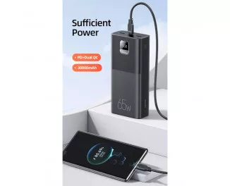 Портативный аккумулятор 30000mAh USAMS PB68 QC3.0+PD3.0 65W Black (ATXLOGTC01)
