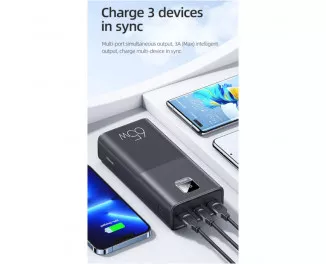 Портативный аккумулятор 30000mAh USAMS PB68 QC3.0+PD3.0 65W Black (ATXLOGTC01)