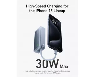 Портативний акумулятор Anker Nano Power Bank 10000mAh 30W (Built-In USB-C Cable) (A2159031) Blue
