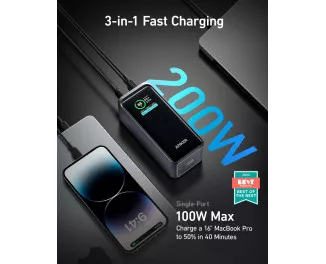 Портативний акумулятор Anker Prime 735 Power Bank 20000mAh 200W (A1336011) Black