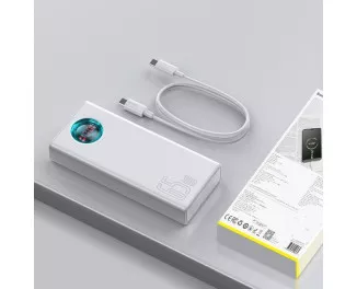 Портативный аккумулятор Baseus Amblight Digital Display Quick Charge 30000mAh 65W (PPLG-A02, PPLG000102) White