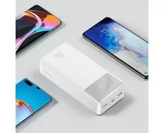 Портативный аккумулятор Baseus Bipow Digital Display 30000mAh 20W (QC3.0 PD) (PPBD050402, PPDML-N02) White