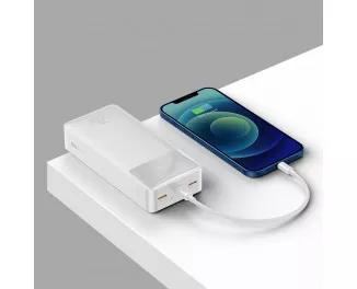 Портативный аккумулятор Baseus Bipow Digital Display 30000mAh 20W (QC3.0 PD) (PPBD050402, PPDML-N02) White