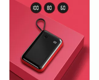 Портативный аккумулятор Baseus Mini S Digital Display 3A 10000mAh (with Lightning cable) (PPXF-E09) Red