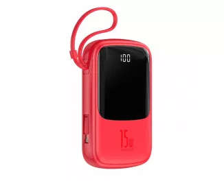 Портативний акумулятор Baseus Qpow Digital Display 3A 10000mAh (with Lightning cable) (PPQD-B09) Red