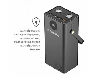 Портативний акумулятор акумулятор ColorWay Powerful 60000mAh Black (CW-PB600LPA5BK-PDD)