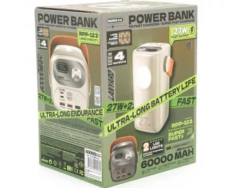 Портативний акумулятор Remax RPP-123 Gutitan 27W 60000mAh Gray