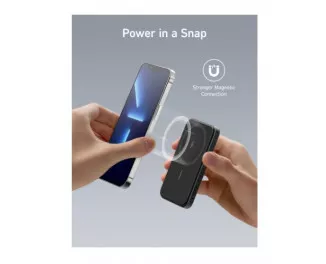 Портативный аккумулятор с беспроводной зарядкой Anker 621 Magnetic 5000mAh [MagGo] - Black (A1610012, A1611012)