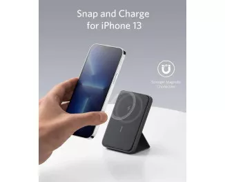 Портативный аккумулятор с беспроводной зарядкой Anker 622 Magnetic Battery 5000mAh [MagGo with PopSockets Grip] - Black (A1612011)