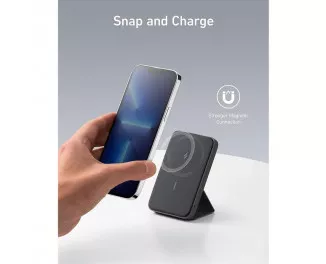 Портативный аккумулятор с беспроводной зарядкой Anker 622 Magnetic Battery 5000mAh [MagGo with Stand] - Black (A1614011)