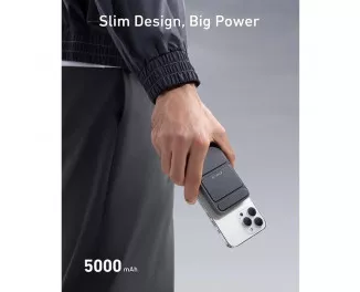 Портативный аккумулятор с беспроводной зарядкой Anker 622 Magnetic Battery 5000mAh [MagGo with Stand] - Black (A1614011)