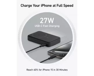 Портативный аккумулятор с беспроводной зарядкой Anker MagGo Power Bank 10000mAh Black (A1654011)