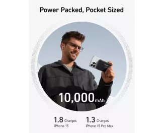 Портативный аккумулятор с беспроводной зарядкой Anker MagGo Power Bank 10000mAh Black (A1654011)