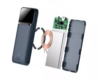 Портативний акумулятор з бездротовою зарядкою Baseus Magnetic 10000mAh 20W (Qi 10W) (2022 Edition) (PPCX010103) Blue