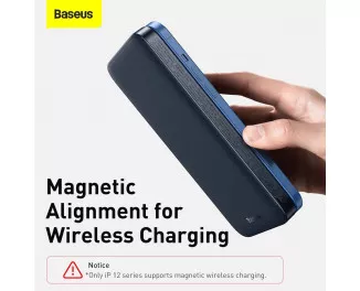 Портативний акумулятор з бездротовою зарядкою Baseus Magnetic 10000mAh 20W (Qi 10W) (PPMT-03) Blue