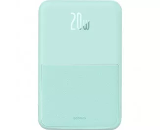 Портативный аккумулятор с беспроводной зарядкой Baseus Magnetic Bracket 2-in-1 Wireless Charger and Holder 20W 5000mAh (P10064101333-00) Mint 