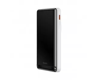Портативний акумулятор з бездротовою зарядкою Baseus Magnetic Bracket (Overseas Edition) 10000mAh 20W (Qi 15W) (PPCX000202) White