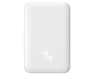 Портативный аккумулятор с беспроводной зарядкой Baseus Magnetic Mini 10000mAh 20W (Qi 15W) (P10059001223-00) White