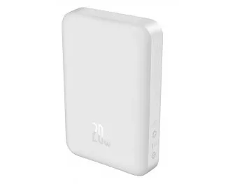 Портативный аккумулятор с беспроводной зарядкой Baseus Magnetic Mini 10000mAh 20W (Qi 15W) (P10059001223-00) White