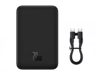 Портативный аккумулятор с беспроводной зарядкой Baseus Magnetic Mini 20000mAh 20W Black (PPCX150001)