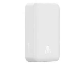 Портативный аккумулятор с беспроводной зарядкой Baseus Magnetic Mini 20000mAh 20W White (PPCX150002)