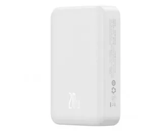 Портативный аккумулятор с беспроводной зарядкой Baseus Magnetic Mini 20000mAh 20W White (PPCX150002)