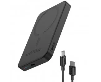 Портативный аккумулятор с беспроводной зарядкой Baseus Magnetic Mini 5000mAh 20W (Qi 15W) (P10022107113-00) Black