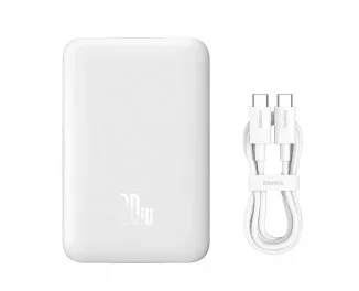 Портативный аккумулятор с беспроводной зарядкой Baseus Magnetic Mini (Overseas Edition) 10000mAh 20W (Qi 15W) (PPCX070002) White