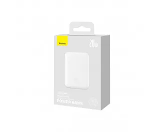 Портативный аккумулятор с беспроводной зарядкой Baseus Magnetic Mini (Overseas Edition) 10000mAh 20W (Qi 15W) (PPCX070002) White