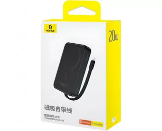 Портативный аккумулятор с беспроводной зарядкой Baseus Magnetic Mini Wireless Fast Charge Power Bank iP Edition 10000mAh 20W (P10022109113-00) Black