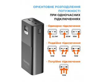 Портативний акумулятор Sigma mobile X-Power SI30A6QLX 30000mAh Black (4827798835111)