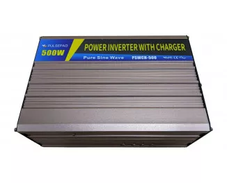 Преобразователь (инвертор) + зарядное устройство Pulsepad PSWCH-500 12V 500W PURE SINE WAVE