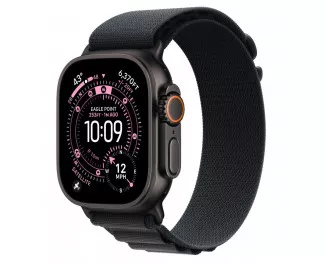 Ремешок для Apple Watch Ultra 49mm Apple Alpine Loop Black - Black Titanium Finish - Medium (MG9H4)