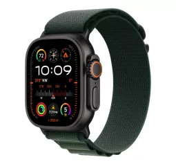 Ремешок для Apple Watch Ultra 49mm Apple Alpine Loop Dark Green - Black Titanium Finish - Large (MYPT3)