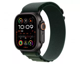 Ремешок для Apple Watch Ultra 49mm Apple Alpine Loop Dark Green - Black Titanium Finish - Large (MYPT3)