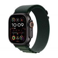 Ремешок для Apple Watch Ultra 49mm Apple Alpine Loop Dark Green - Black Titanium Finish - Medium (MYPR3)