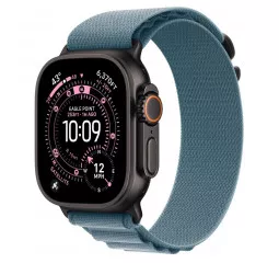 Ремешок для Apple Watch Ultra 49mm Apple Alpine Loop Light Blue - Black Titanium Finish - Large (MYPY3)