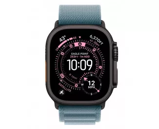 Ремешок для Apple Watch Ultra 49mm Apple Alpine Loop Light Blue - Black Titanium Finish - Large (MYPY3)