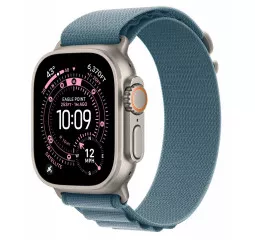 Ремешок для Apple Watch Ultra 49mm Apple Alpine Loop Light Blue - Natural Titanium Finish - Small (MFTH4)