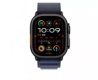 Ремінець для Apple Watch Ultra 49mm Apple Alpine Loop Navy - Black Titanium Finish - Large (MYPY3)