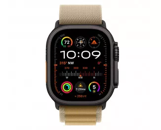Ремешок для Apple Watch Ultra 49mm Apple Alpine Loop Tan - Black Titanium Finish - Small (MYQ03)