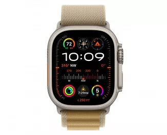 Ремешок для Apple Watch Ultra 49mm Apple Alpine Loop Tan - Natural Titanium Finish - Large (MXN33)
