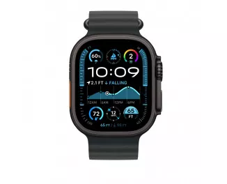 Ремінець для Apple Watch Ultra 49mm Apple Ocean Band Black - Black Titanium Finish (MYPD3)