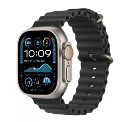 Ремешок для Apple Watch Ultra 49mm Apple Ocean Band Black - Natural Titanium Finish (MXTL3)