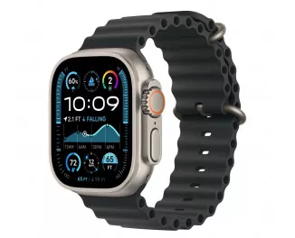 Ремешок для Apple Watch Ultra 49mm Apple Ocean Band Black - Natural Titanium Finish (MXTL3)