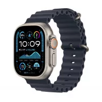 Ремешок для Apple Watch Ultra 49mm Apple Ocean Band Navy - Natural Titanium Finish (MXTH3)
