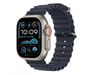 Ремешок для Apple Watch Ultra 49mm Apple Ocean Band Navy - Natural Titanium Finish (MXTH3)