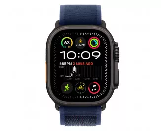 Ремешок для Apple Watch Ultra 49mm Apple Trail Loop Blue - M/L - Black Titanium Finish (MYQ83)