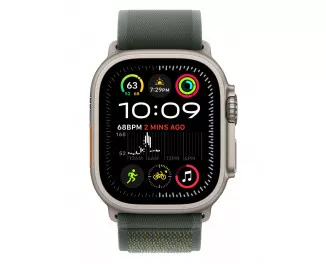 Ремешок для Apple Watch Ultra 49mm Apple Trail Loop Green - S/M - Natural Titanium Finish (MXTN3)